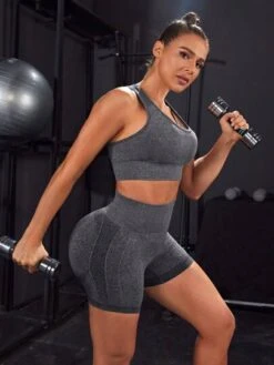 Seamless High Stretch Sports Bra With Biker Shorts -Gym Chic Wear 1688713607b8df9b2dba540a4ac59acb0ef25c25dd thumbnail 405x552