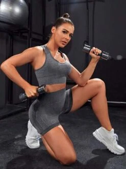 Seamless High Stretch Sports Bra With Biker Shorts -Gym Chic Wear 1688713609c5d299965108f6db5b8e6b0c3205c9db thumbnail 405x552