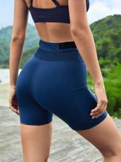 SHEIN Leisure Wideband Waist Sports Shorts With Phone Pocket -Gym Chic Wear 1688717689a2a28fb9f5767e0d309664854e414d53 thumbnail 405x552