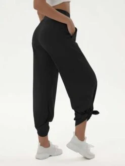 Ladies Yoga High Waist Pocket Slit Wide Leg Sports Pants -Gym Chic Wear 16887189250fb23f0b89e88b6402f3307c410cbed1 thumbnail 405x552
