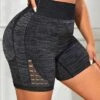 Plus Space Dye Hollow Out Wideband Waist Sports Shorts -Gym Chic Wear 1688721143d70e4848fc3505666dac876cdbe62c7a thumbnail 405x552