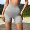 SHEIN Leisure Seamless High Stretch Wide Waistband Sports Shorts -Gym Chic Wear 16887284645f585630a527b3fb243506eeb3828fae thumbnail 405x552