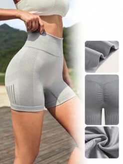 SHEIN Leisure Seamless High Stretch Wide Waistband Sports Shorts -Gym Chic Wear 168872847306727ac614cda8661b588d180853615d thumbnail 405x552