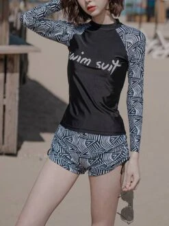 2023 New Arrivals Swimwear 4pcs Geo Print Full Cover Up Set Surfing Suit -Gym Chic Wear 16887986859f62c10d4f06d3bcf026dc464f138e98 thumbnail 405x552