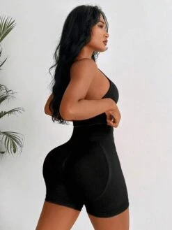 2pcs Seamless Yoga Set Sports Suit Ribbed Knit Tank Wide Waistband Tummy Control Shorts -Gym Chic Wear 1688799812175281a4957c194766f57452dab35d68 thumbnail 405x552