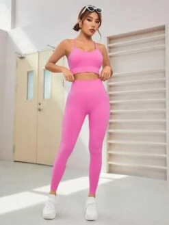Solid Wideband Waist Sports Set -Gym Chic Wear 1688966002ed11f23f19ac8b880d5ca575bf71160d thumbnail 405x552