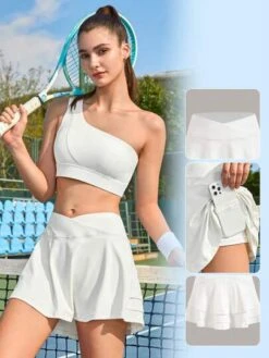 SHEIN Leisure Solid Tennis Sports Skort With Phone Pocket -Gym Chic Wear 1688973239b9827d9ad746bf16299b80a38af5d7e9 thumbnail 405x552