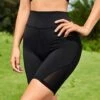 SHEIN Leisure Mesh Insert Wideband Waist Biker Shorts -Gym Chic Wear 168897402016a6a2294b5667a23dedd19038471680 thumbnail 405x552