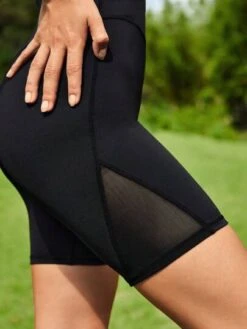 SHEIN Leisure Mesh Insert Wideband Waist Biker Shorts -Gym Chic Wear 1688974036eeec96d1d6399d78247e610510ada719 thumbnail 405x552