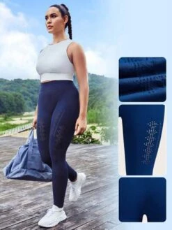 SHEIN Leisure Plus Hollow Out Wideband Waist Seamless Sports Leggings -Gym Chic Wear 16889749009d9a1b13930d1c3a023ba8e45055bb7a thumbnail 405x552