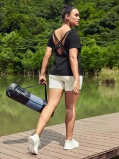 SHEIN Leisure Plus Criss Cross Back Sports Tee -Gym Chic Wear 16890767611c00852d94f209a7292b481ad37d52dd thumbnail 405x552