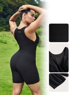 SHEIN Leisure Plus Solid Sports Romper -Gym Chic Wear 1689076866f7a757742fec85ecb5bf9b120ecc3443 thumbnail 405x552