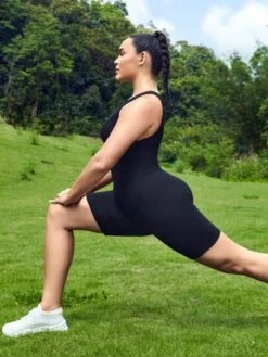 SHEIN Leisure Plus Solid Sports Romper -Gym Chic Wear 1689076875f797b94ee568ca00826f74a4cf9efdd4 thumbnail 405x552