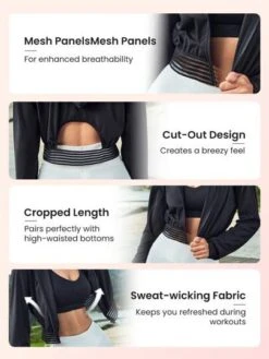SHEIN Leisure Cut Out Back Drop Shoulder Hooded Crop Sports Jacket -Gym Chic Wear 16890776031ee7a425d6cec3fbc2aaaff430f11fc4 thumbnail 405x552