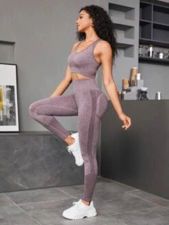 Seamless High Stretch Sports Bra With Leggings -Gym Chic Wear 16890796814d1c741bdc393e1649d6c1d7f1f78c9d thumbnail 405x552