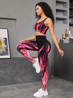 Graphic Print Seamless Sports Set -Gym Chic Wear 168907973856e5a95a011154abdd7204e1aea76f66 thumbnail 405x552