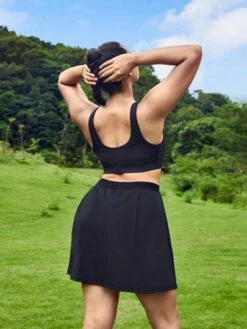 SHEIN Leisure Plus Solid Split Hem Sports Set