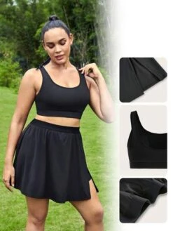 SHEIN Leisure Plus Solid Split Hem Sports Set -Gym Chic Wear 16891286992570f7e6825adfcaf533cdce8c33dae1 thumbnail 405x552