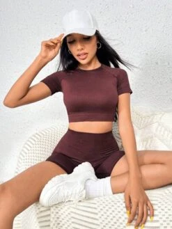 Seamless Raglan Sleeve Sports Set -Gym Chic Wear 16891494820ea9f103b94ea48ae42aaf348708e57f thumbnail 405x552