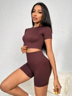 Seamless Raglan Sleeve Sports Set -Gym Chic Wear 1689149484db842407aae24a0b691db253105c3ddc thumbnail 405x552