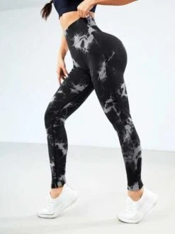 Tie Dye Textured Women's Athletic Yoga Leggings -Gym Chic Wear 1689151389a340e9c1e7988086d5f313115149e258 thumbnail 405x552