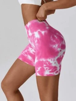 Splash Dye Seamless High Waist Hip Lifting Yoga Women's Sports Gym Shorts