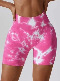 Splash Dye Seamless High Waist Hip Lifting Yoga Women's Sports Gym Shorts -Gym Chic Wear 1689211449dd3752966822c4e7981e01c368cd3e8f thumbnail 405x552