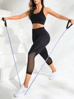 Wide Waistband Hollow Out Sports Set -Gym Chic Wear 168921720501a59022c0e91435cf35477749a43fcd thumbnail 405x552