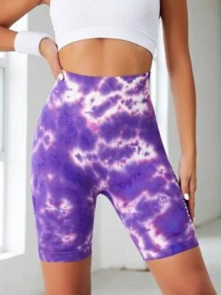 Tie Dye Letter Graphic Wideband Waist Sports Biker Shorts -Gym Chic Wear 1689234161803c565a55ddc41f1427ddb6647e7e80 thumbnail 405x552