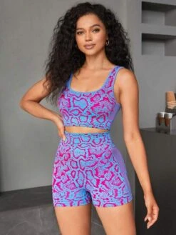 Snakeskin Print Sports Set -Gym Chic Wear 168925381681f28b8afec7a932bd056e21c75b4d44 thumbnail 405x552