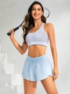 Ruched Waist Sports Shorts -Gym Chic Wear 16892973913354d2bdcadbbd8d9a1129f883b5f3f6 thumbnail 405x552