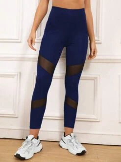 Contrast Mesh Phone Pocket Wideband Waist Sports Leggings -Gym Chic Wear 1689318001682b194c096ec009b97a4263f885cd81 thumbnail 405x552