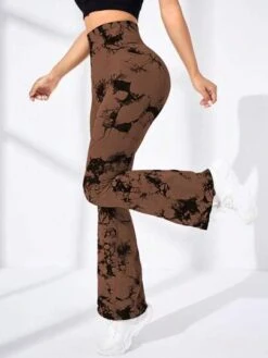 Tie Dye Wideband Waist Flare Leg Sports Pants -Gym Chic Wear 1689322316914ae07a39ca616ecef3cb5cf9cb2b7d thumbnail 405x552