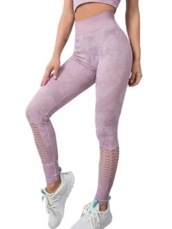 Hollow Out Tie-Dye Sports Yoga Leggings