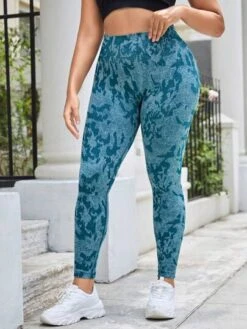 Plus Tie Dye Wideband Waist Sports Leggings -Gym Chic Wear 168942055107fe6edd5a10796d129836bc93ab73d5 thumbnail 405x552