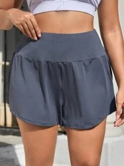 Plus Wideband Waist Wide Leg Sports Shorts -Gym Chic Wear 16894206017031aff88cbf4d21ca4bd45668d8d1cb thumbnail 405x552