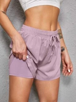 Drawstring Waist Split Hem Sports Shorts -Gym Chic Wear 168956651493d951764287514a86baa5d8f2d51f8e thumbnail 405x552
