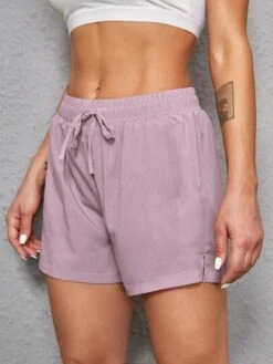 Drawstring Waist Split Hem Sports Shorts -Gym Chic Wear 1689566516df89064287f8f4d98ffdcd4f1fa85005 thumbnail 405x552