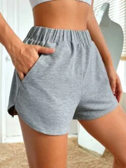 Solid Slant Pocket Sports Shorts