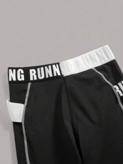 Two Tone Contrast Letter Tape Drop Shoulder Hoodie & Leggings -Gym Chic Wear 16896618471f5a09305890903d742a4b9a15ccf2b1 thumbnail 405x552