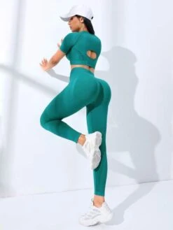 Solid Raglan Sleeve Sports Set -Gym Chic Wear 16896827685af3cdbbe6a2bc52337b1f11547aafa7 thumbnail 405x552