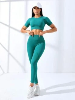 Solid Raglan Sleeve Sports Set -Gym Chic Wear 1689682771266dc6930bec48f6f30a68b06534db39 thumbnail 405x552