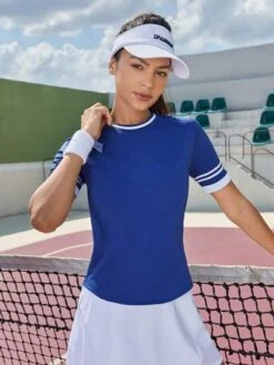 SHEIN Leisure Contrast Trim Sports Tee -Gym Chic Wear 168983101311e885f594dd7a27ef9f76b11fc06bc2 thumbnail 405x552