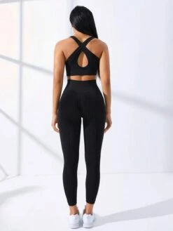 Crisscross Back Sports Set -Gym Chic Wear 1689840111d8b85c1e50d9f9676f8b0f9b5175a031 thumbnail 405x552