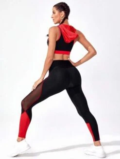 Colorblock Contrast Mesh Sports Set