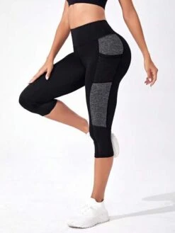 Colorblock Wideband Waist Phone Pocket Side Sports Leggings -Gym Chic Wear 16898450128c95d37a341714b8ac9ba3cd632fac10 thumbnail 405x552