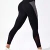 Colorblock Mesh Insert Phone Pocket Side Sports Leggings -Gym Chic Wear 16898450634c6991927b4a89f70a61956f84370e1c thumbnail 405x552