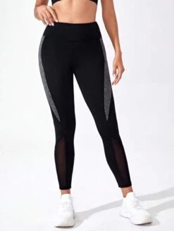 Colorblock Mesh Insert Phone Pocket Side Sports Leggings -Gym Chic Wear 1689845067e1ae25c0a0e713b15790f84a8c234fe9 thumbnail 405x552