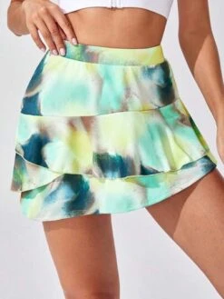 Tie Dye Two Layer Hem Skirt -Gym Chic Wear 1689846070956a95780e35968238f35807a9492dcb thumbnail 405x552