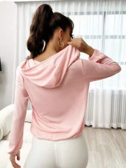 Half Zip Drawstring Sports Hoodie -Gym Chic Wear 16898461411040a1feb3151dd27c77b11d257ebca5 thumbnail 405x552